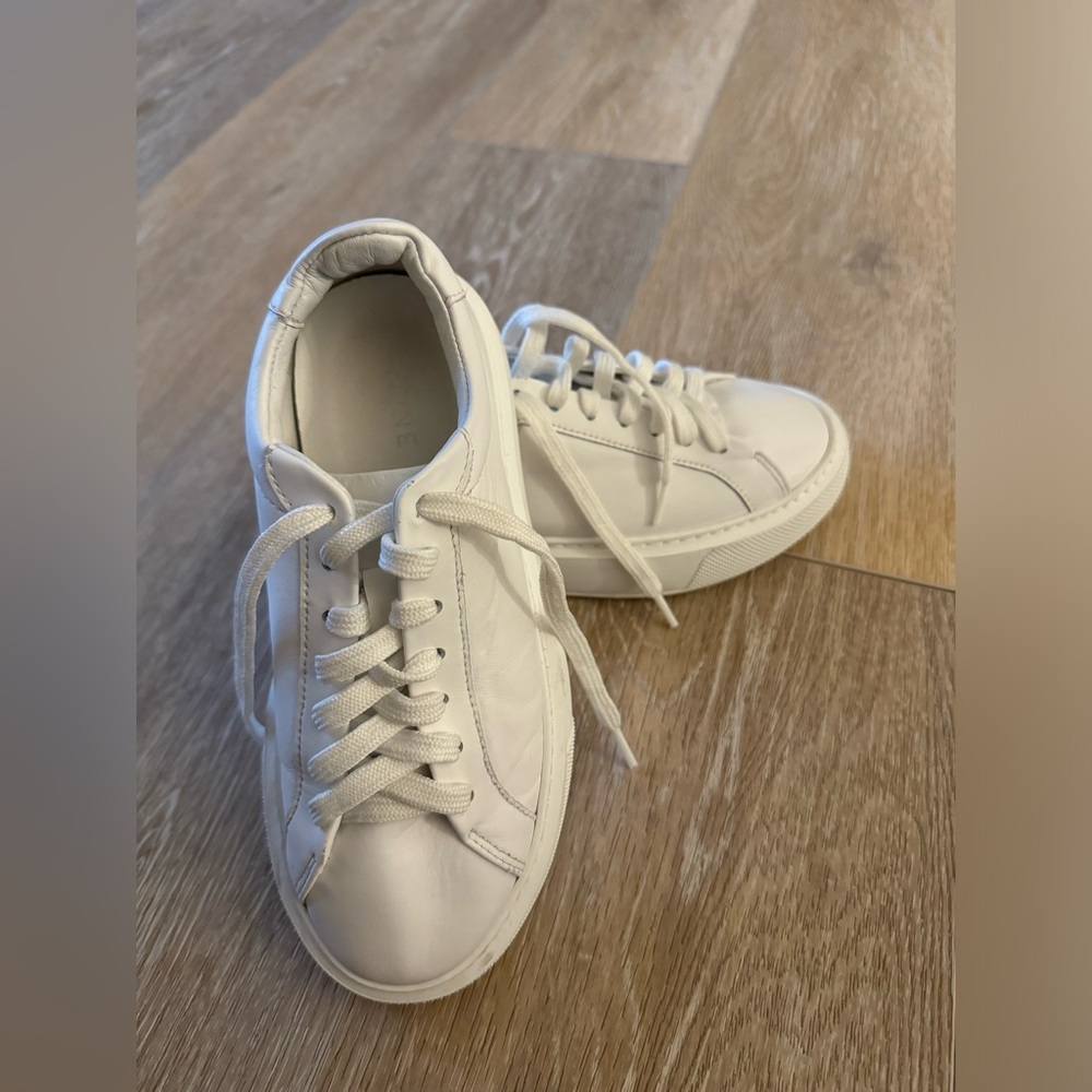 Kids White Leather UK Designer ARNE Trainers for Kids, Size 2